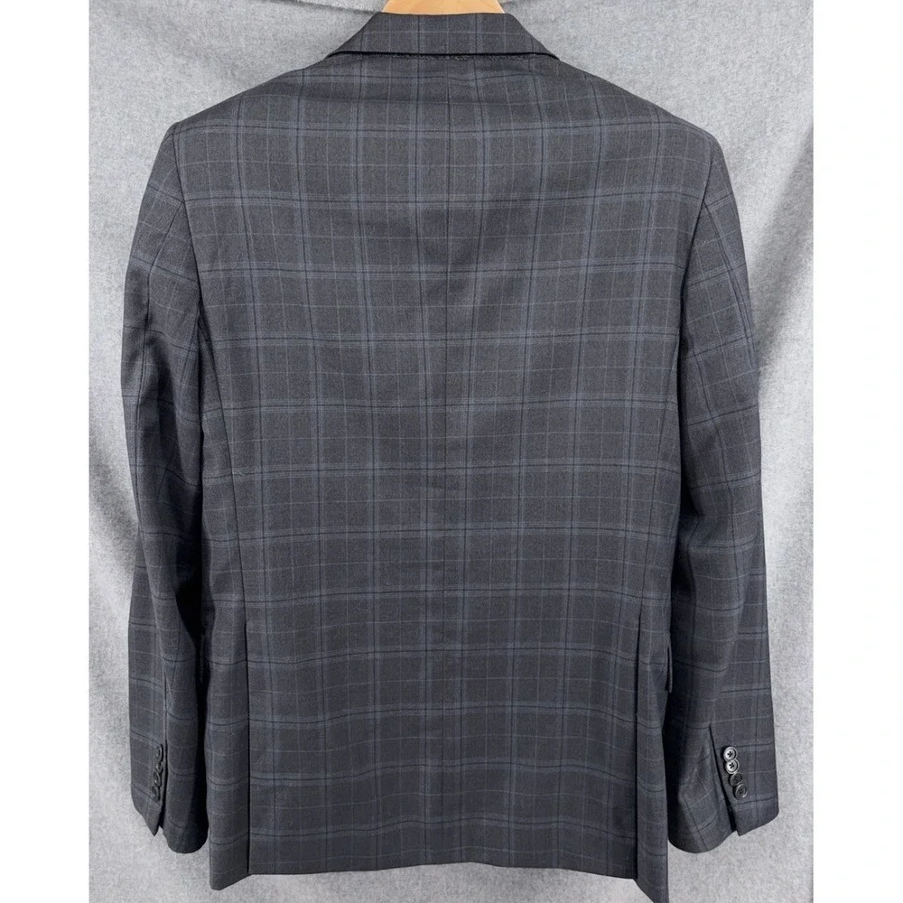Brooks Brothers Regent Fit Gray Plaid Wool 2 Button Blazer Jacket Mens 38R